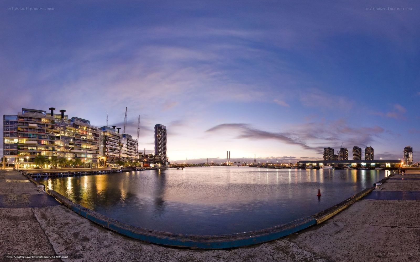 dusk at the waterfront