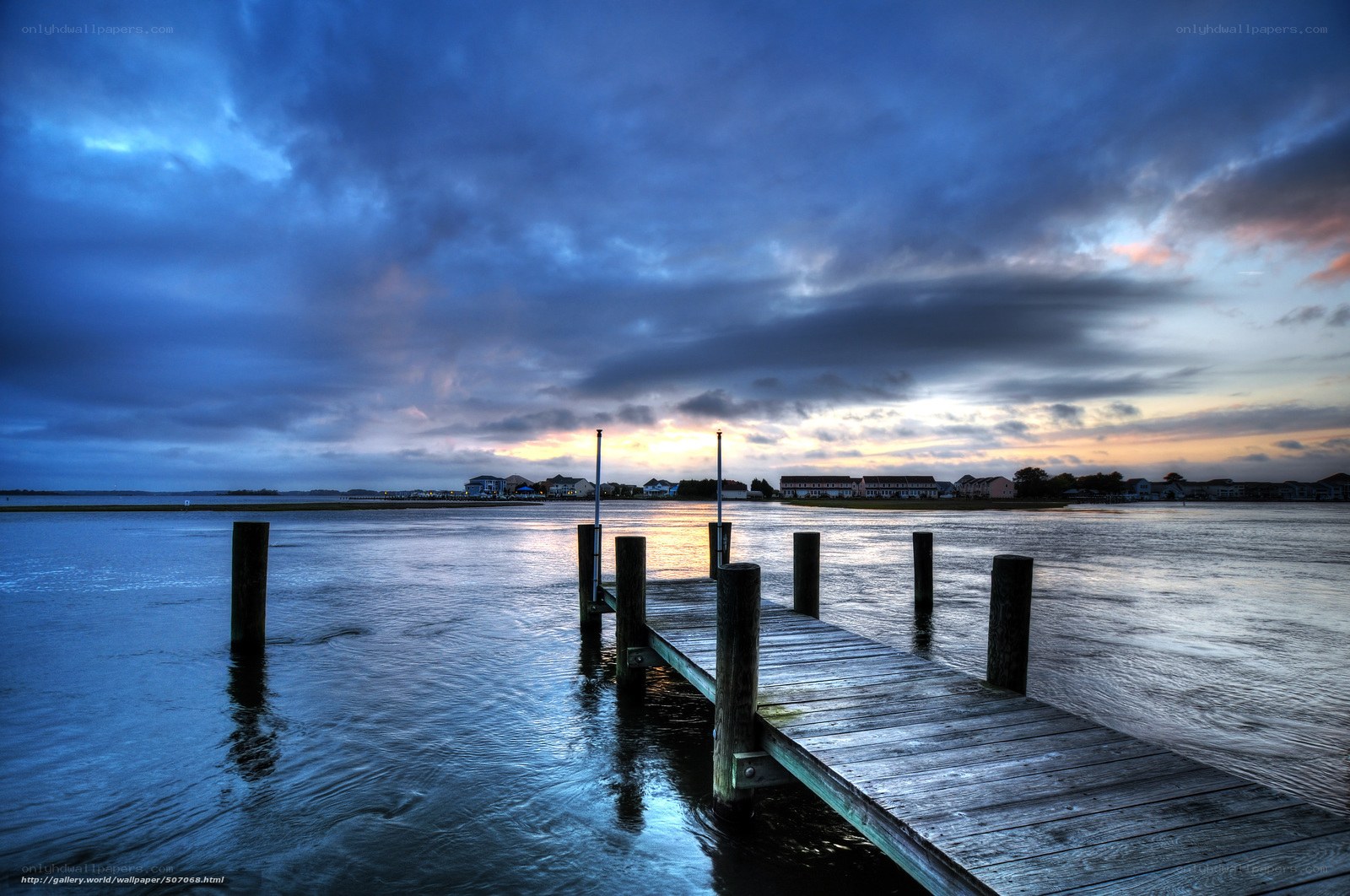 dusk at the wooden dock