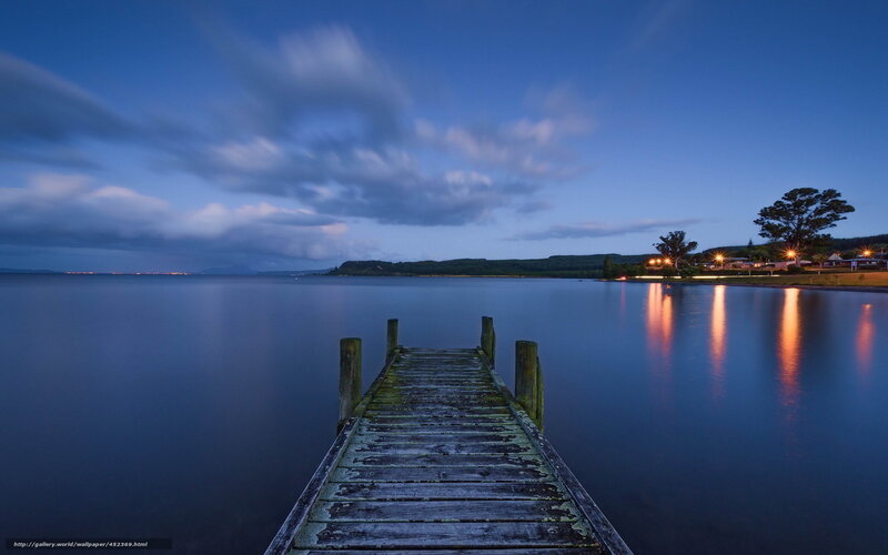 Dusk at the wooden pier