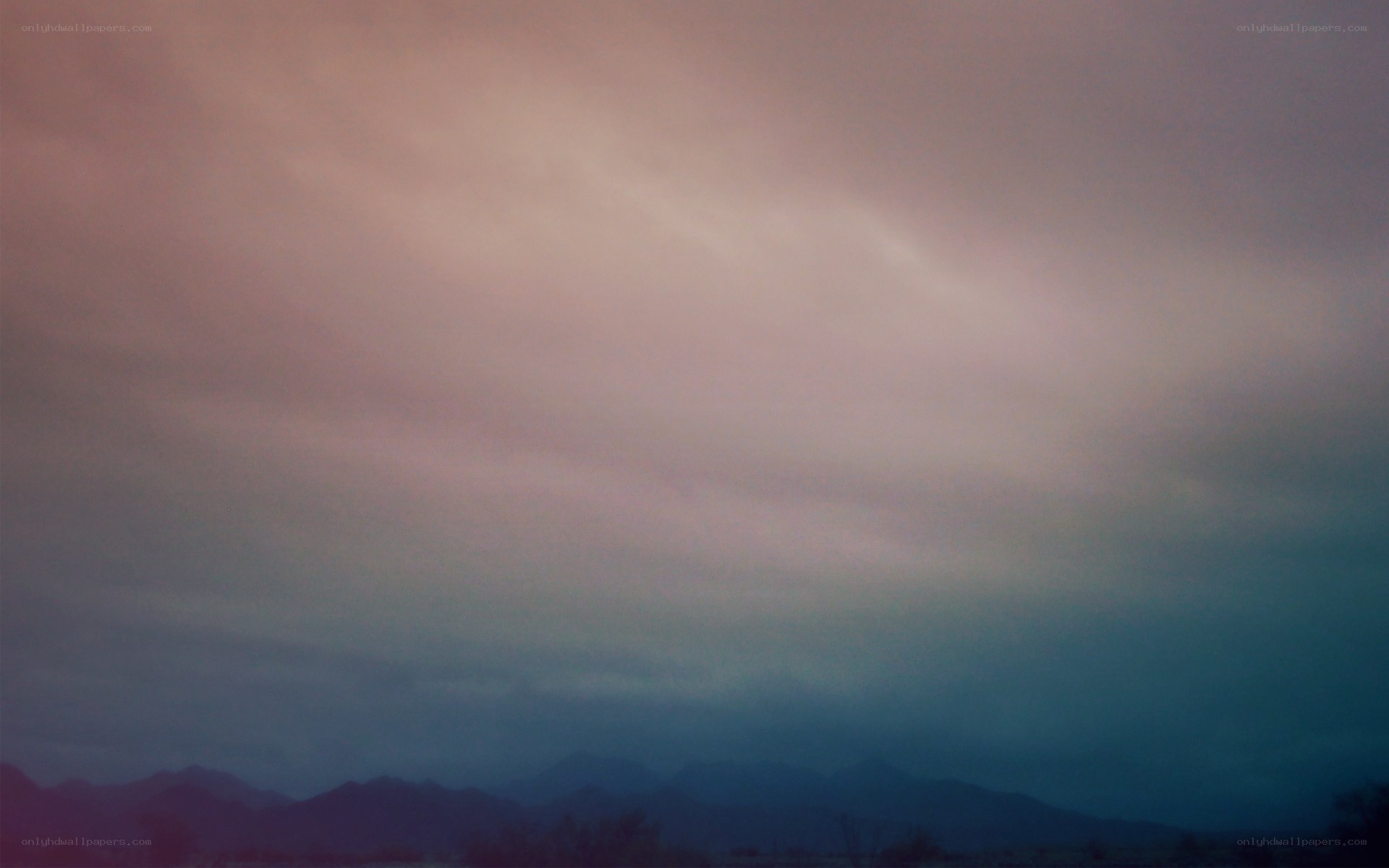 dusk over mountain range