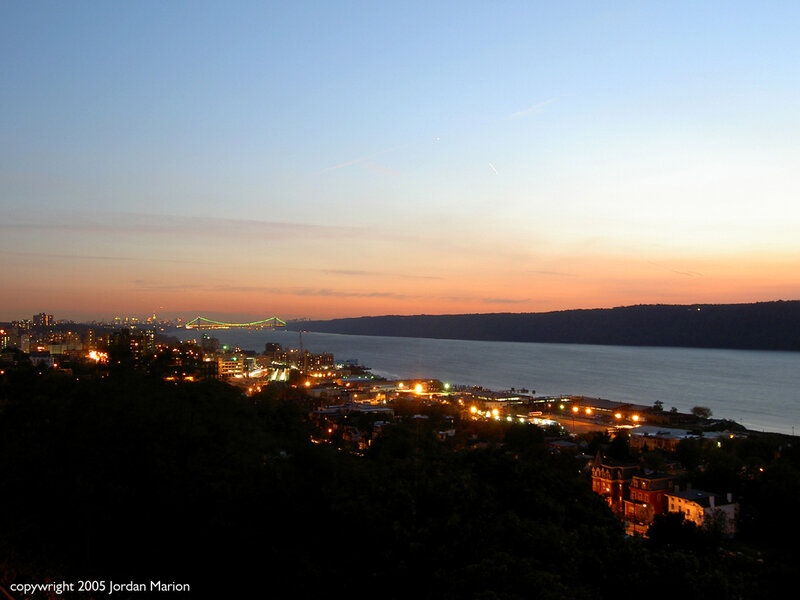 dusk over the hudson river