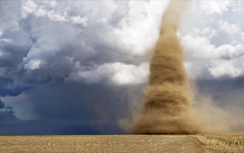 Dust Devil in Field — Brown