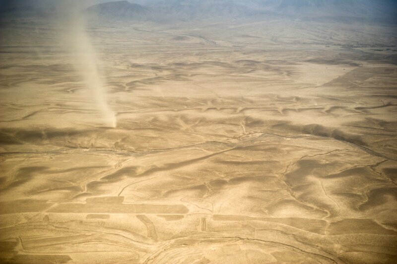 Dust devil over desert