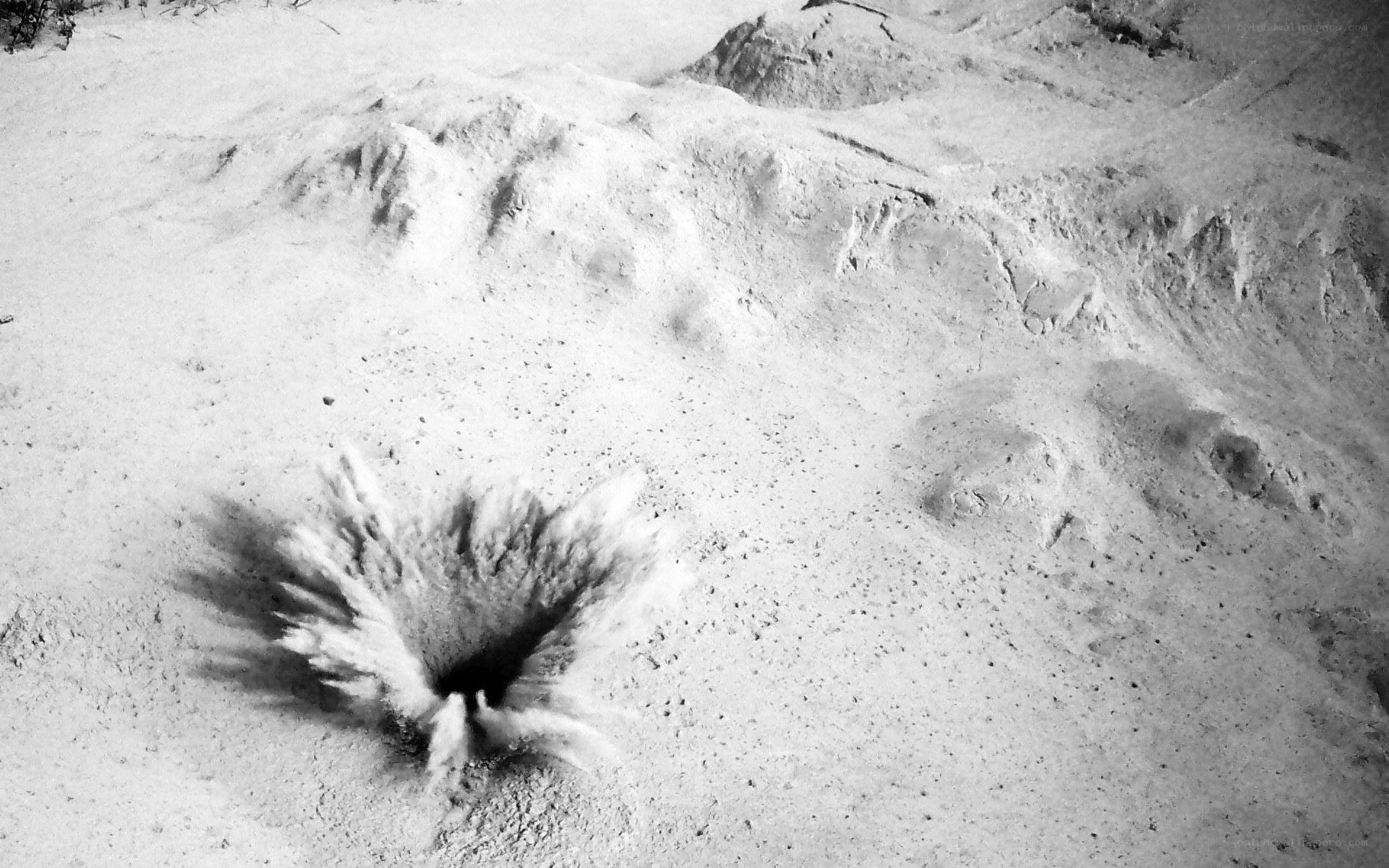 dust explosion on sandy ground