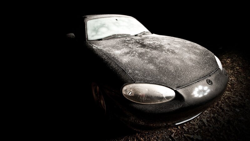Dusty Black Car — Dramatic