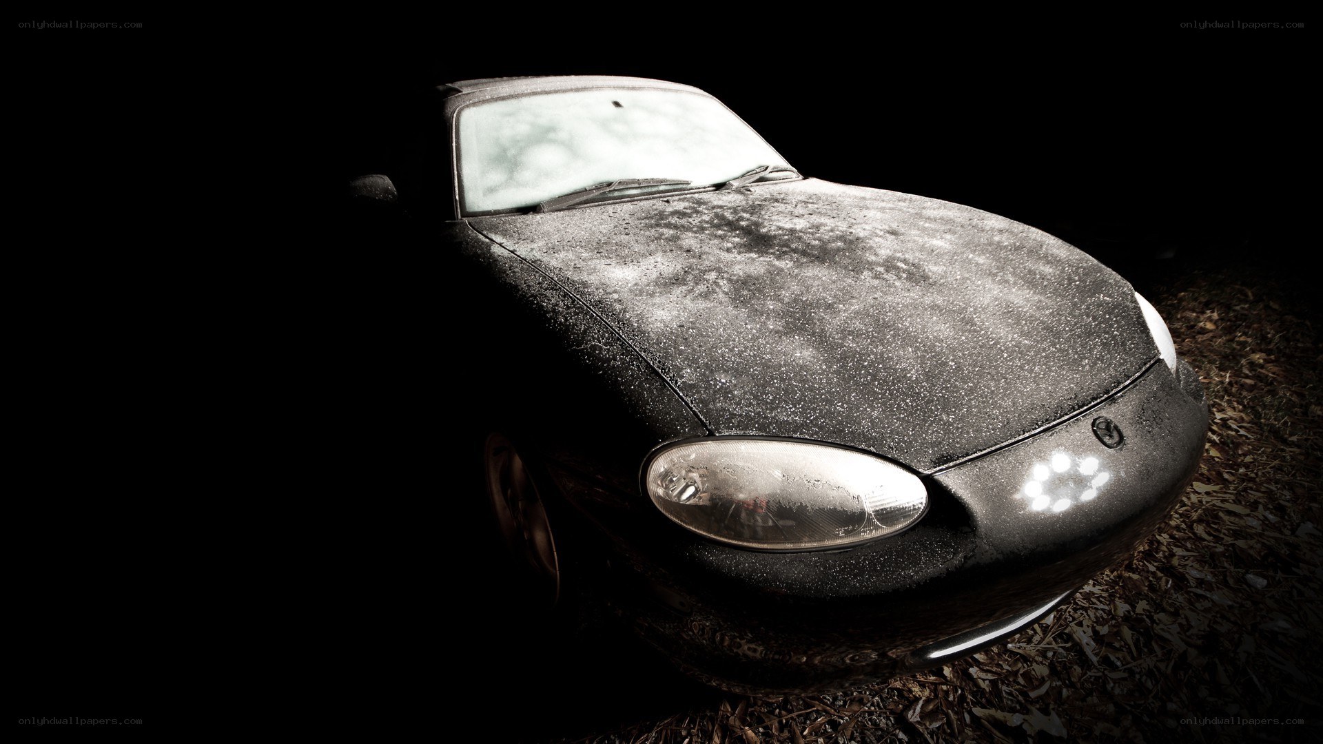dusty car in dark setting
