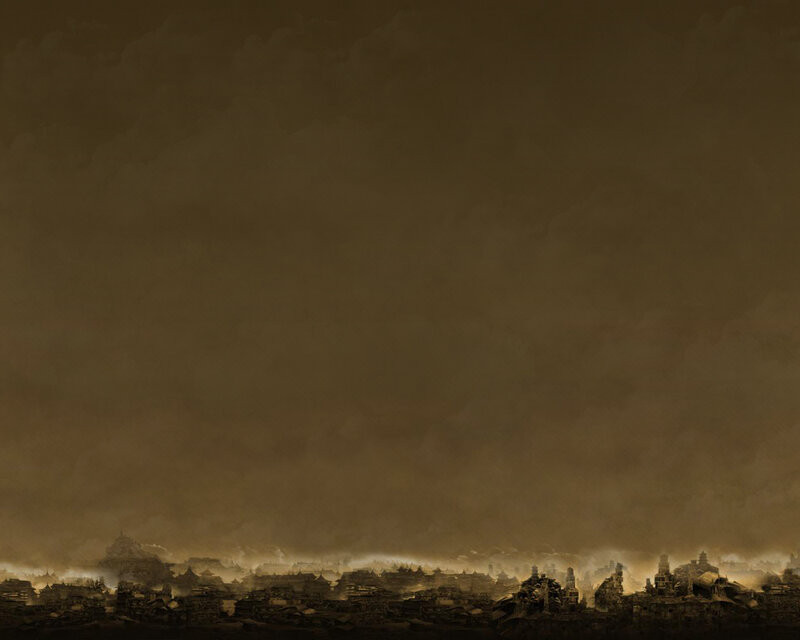 dusty city skyline