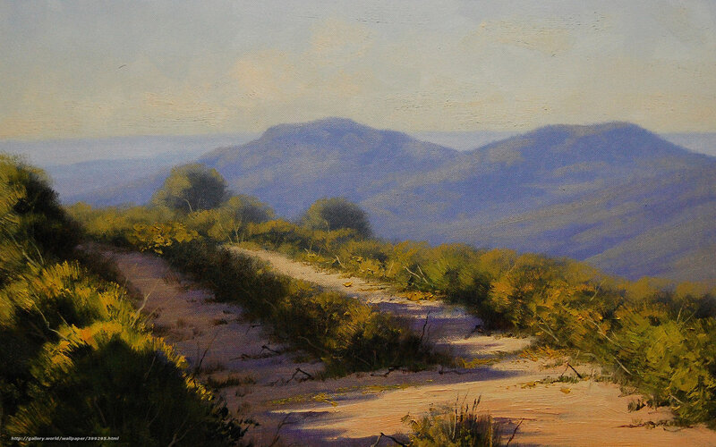 Dusty path through hills