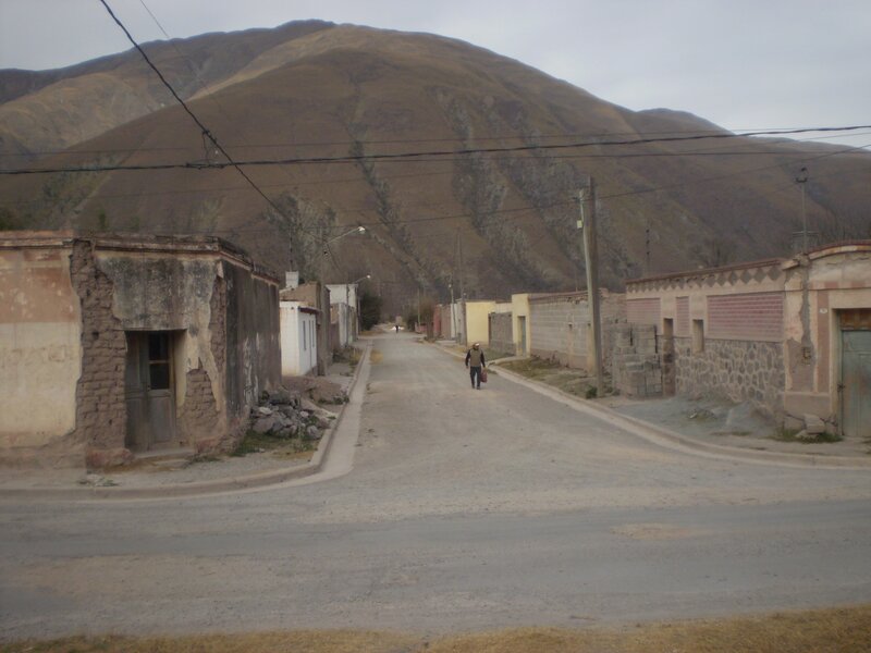 Dusty street in mountain village