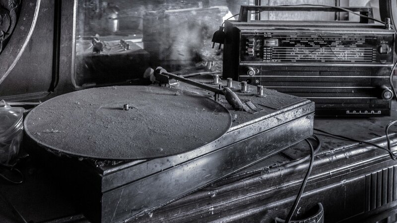 Dusty Turntable and Radio