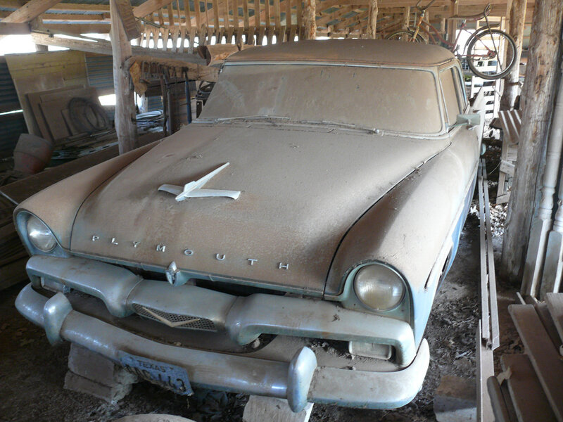 Dusty vintage Plymouth car