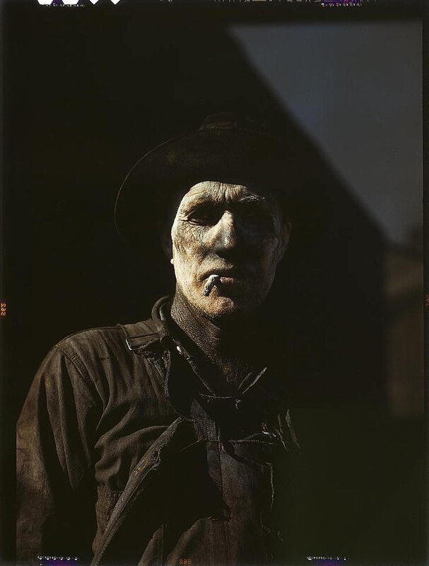 dusty worker with cigarette