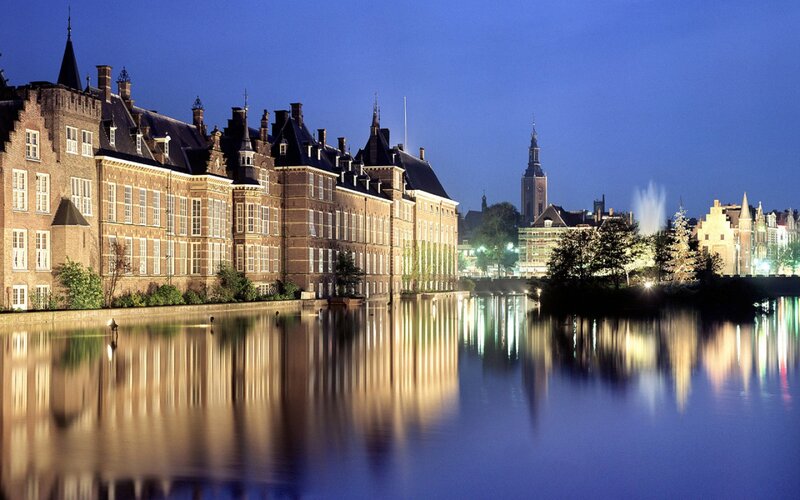 Dutch Buildings at Night