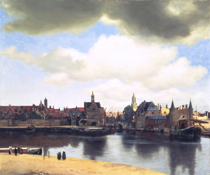 Dutch cityscape with river
