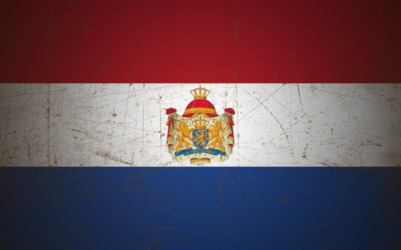 Dutch flag with coat of arms