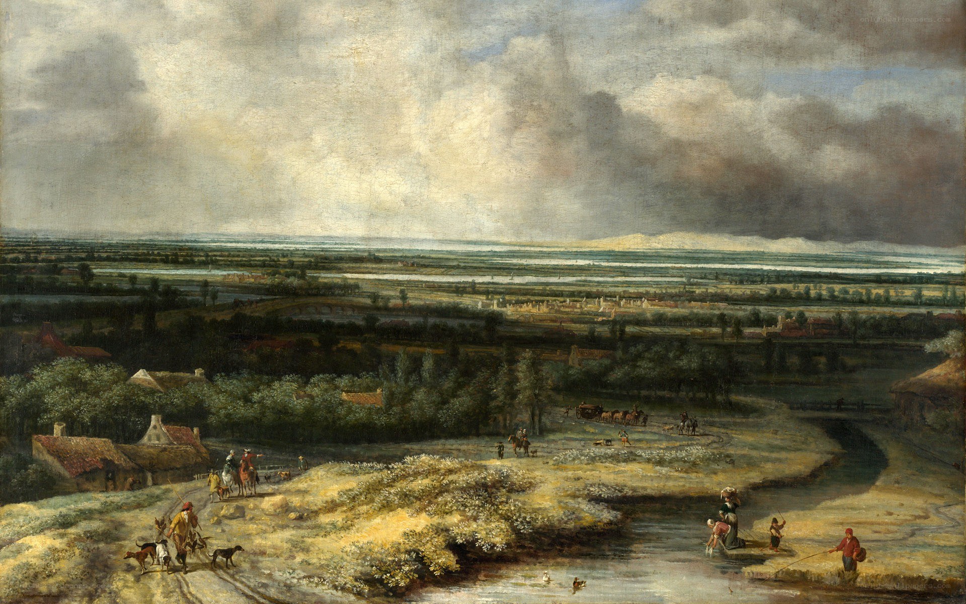 Dutch landscape with figures
