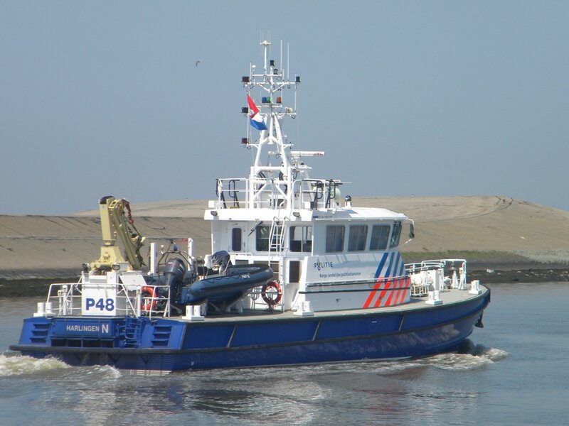 Dutch Police Boat — Blue, Calm