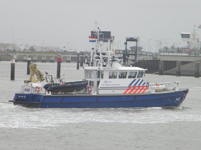 Dutch Police Boat — Blue, Overcast