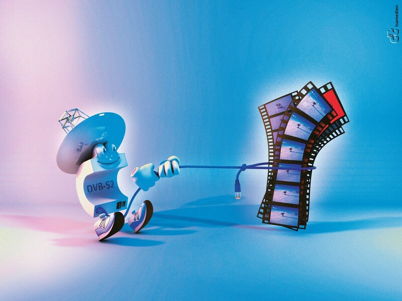 DVB-S2 character pulling film strip