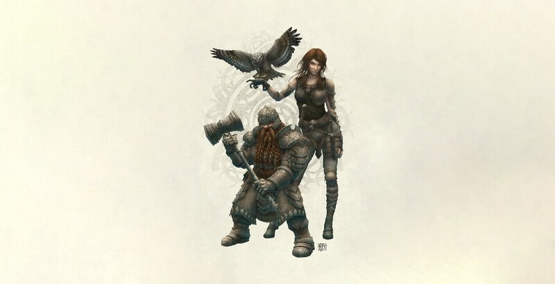 Dwarf and Woman with Owl