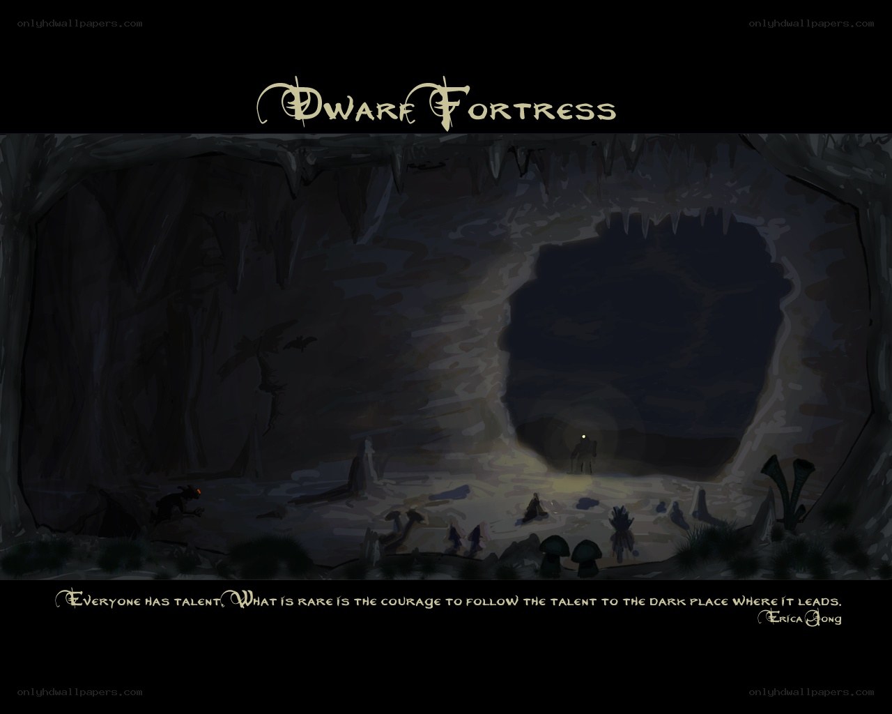 Dwarf Fortress cave scene