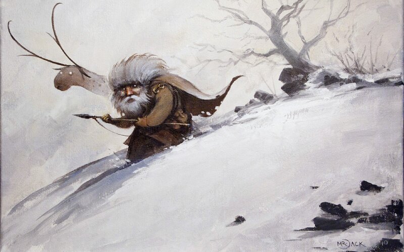 dwarf hunting in the snow