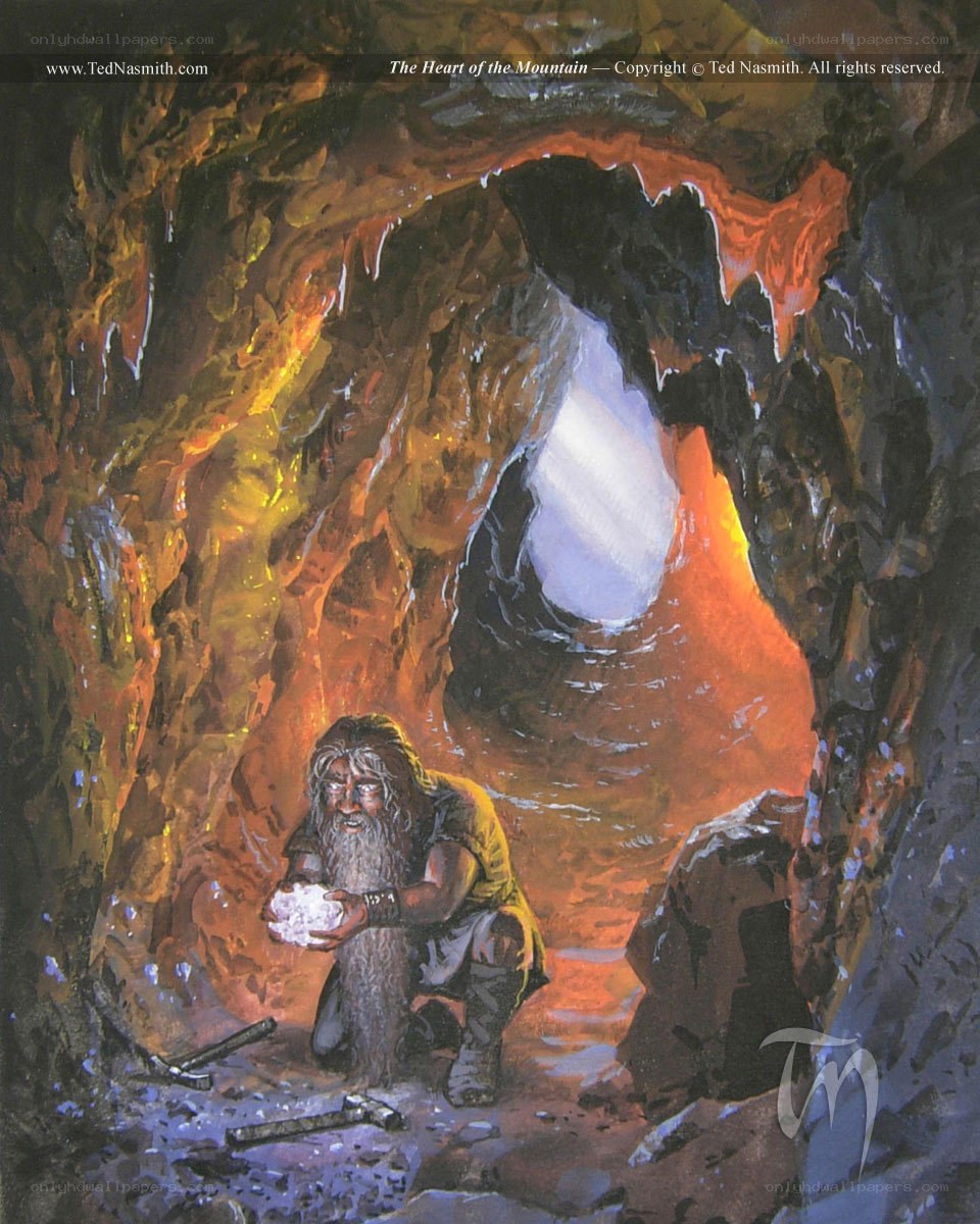 Dwarf in a mountain cave