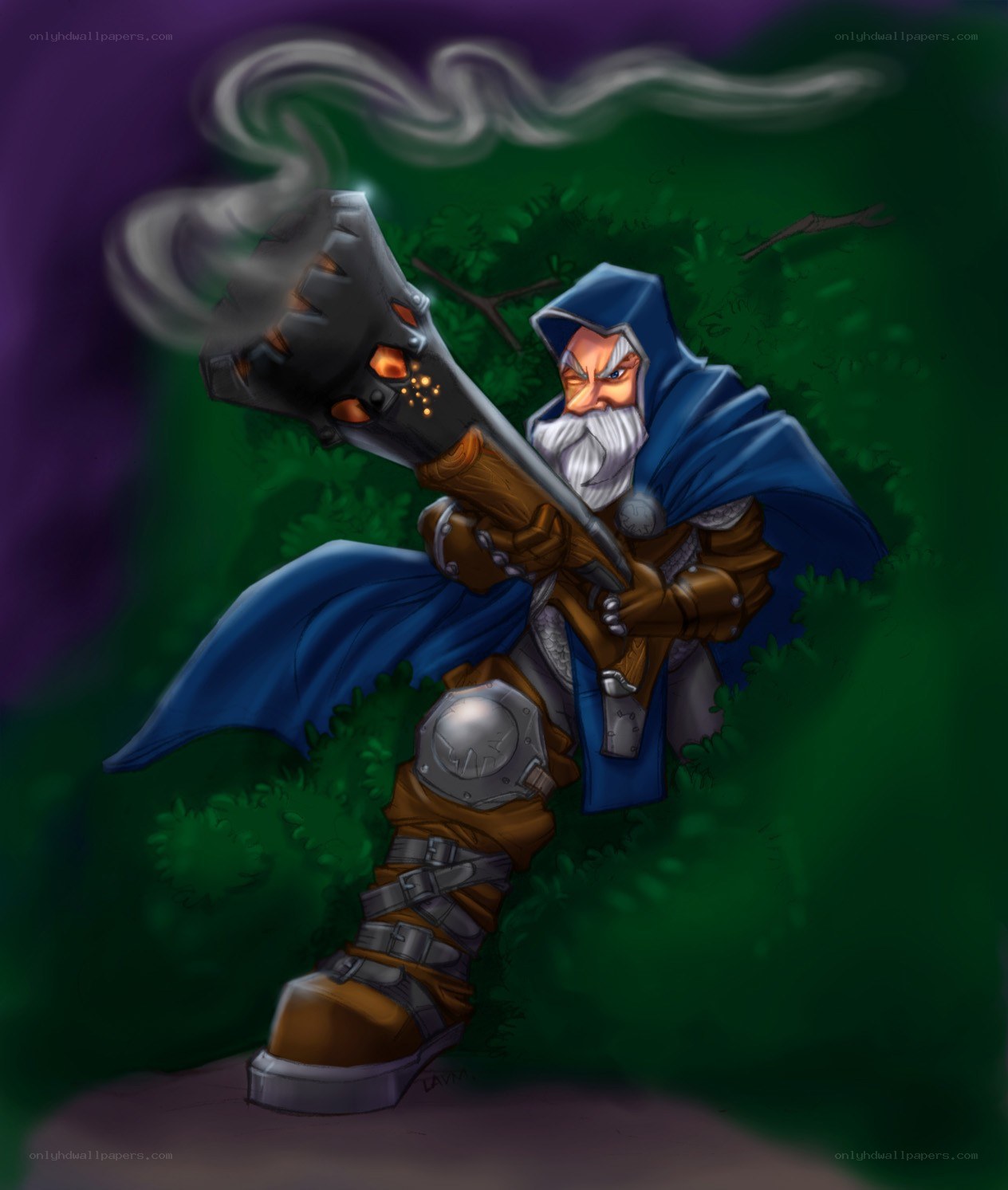 dwarf mage with staff