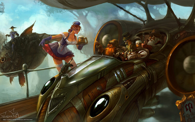 Dwarf Passengers in Airship