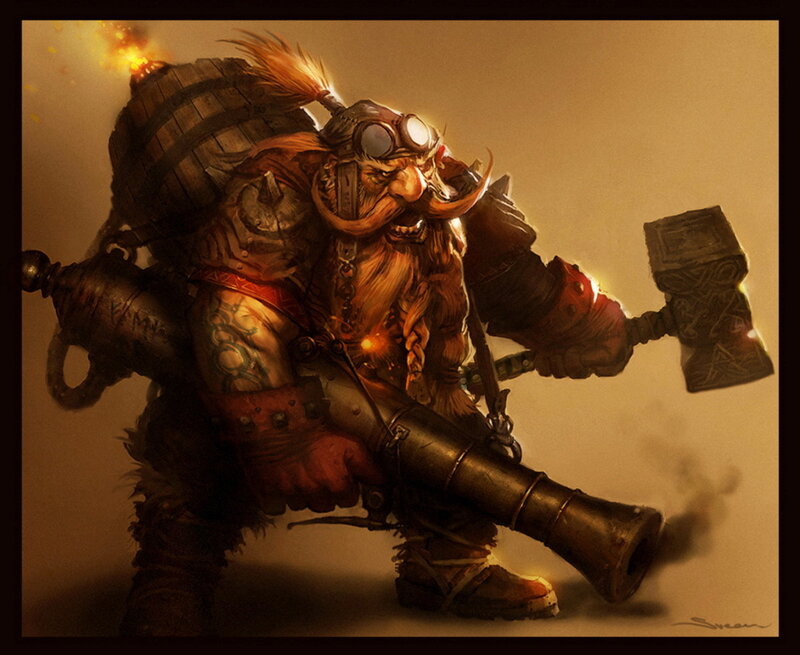 dwarf steampunk warrior