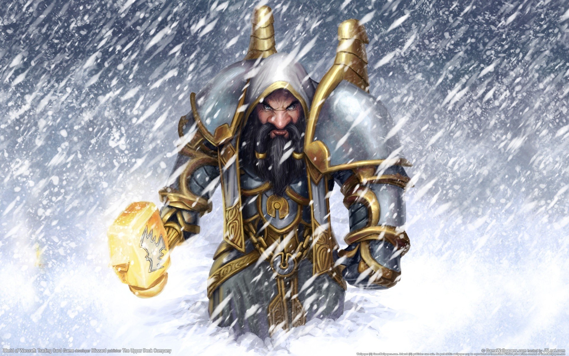 Dwarf warrior in snowstorm