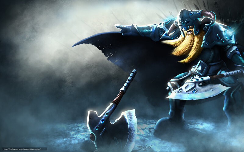 Dwarf Warrior with Axe — Blue, Dramatic
