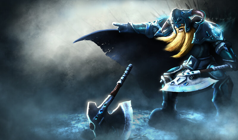 Dwarf Warrior with Axe — Blue