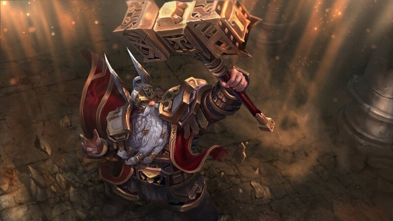 Dwarf Warrior with Hammer — Brown