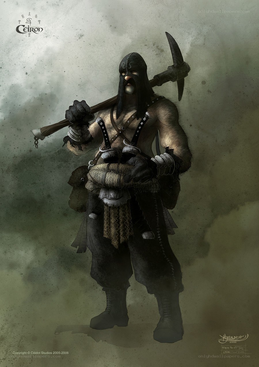 dwarf warrior with pickaxe