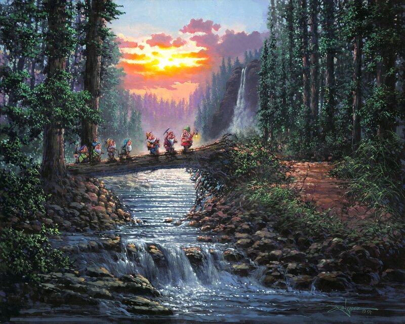 Dwarfs Crossing a Bridge