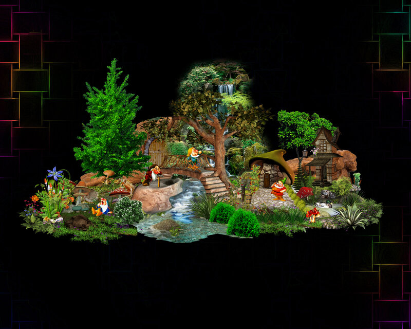 Dwarfs in Forest Scene