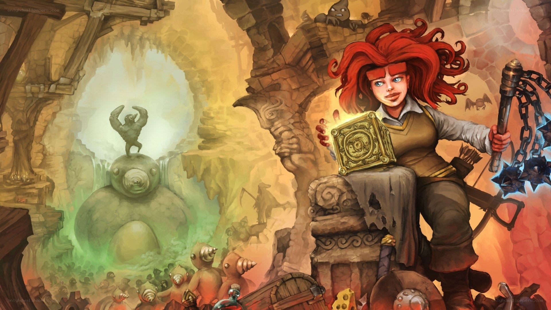dwarven adventurer in a cave