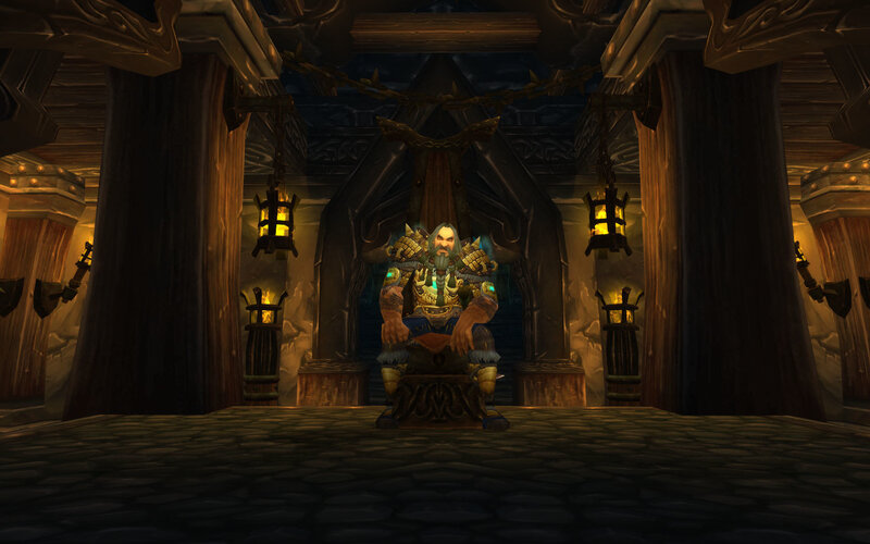 Dwarven king in throne room
