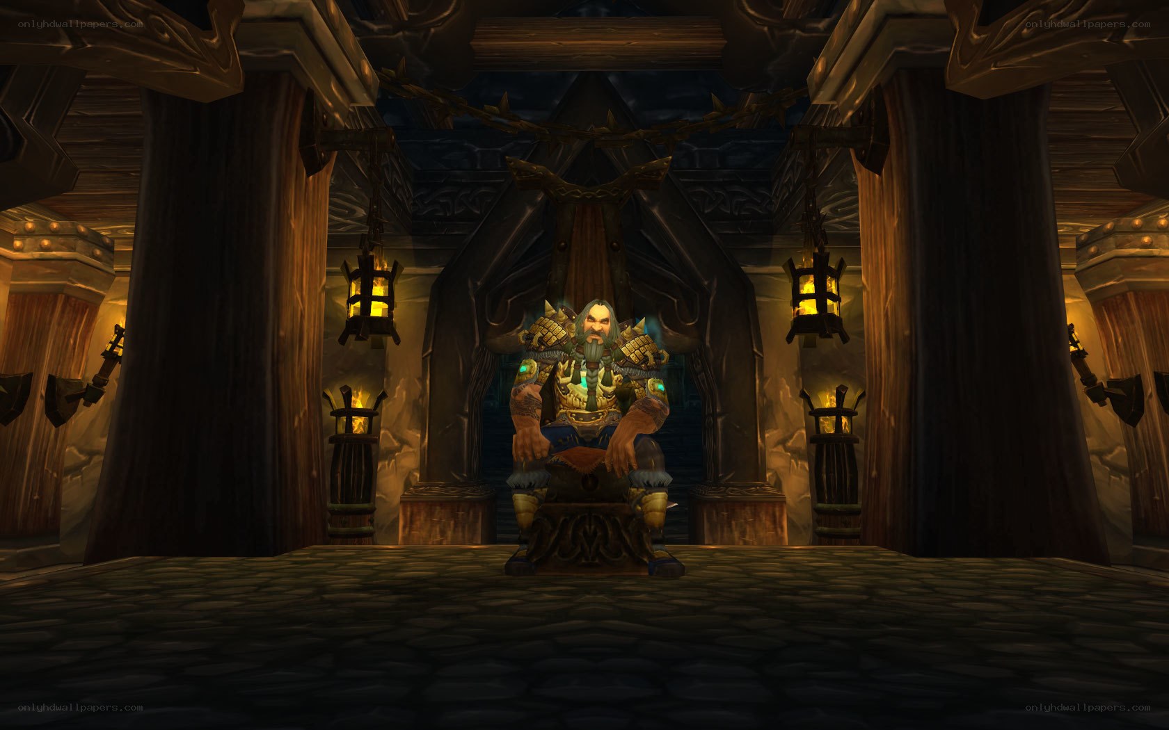 Dwarven king in throne room