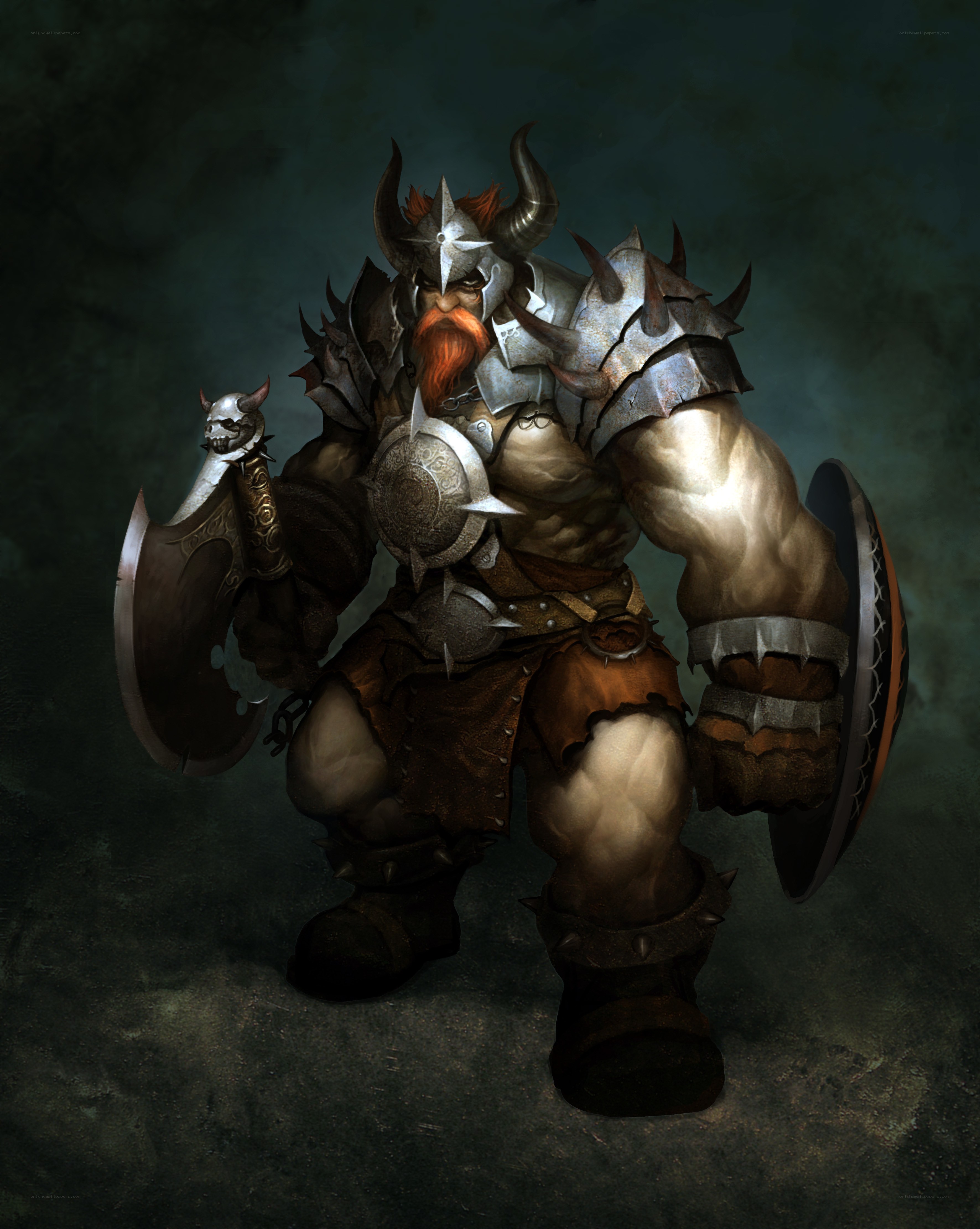 dwarven warrior with axe and shield