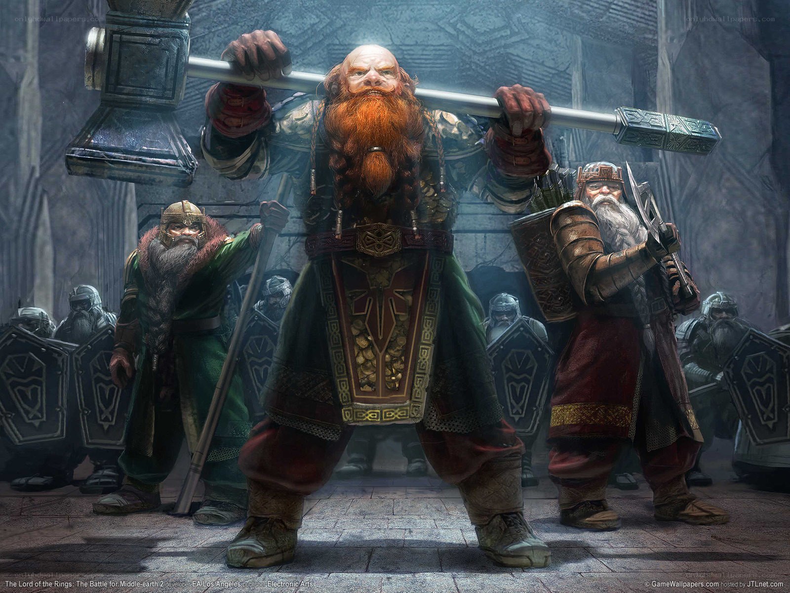 Dwarven warriors in battle