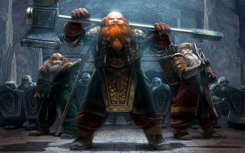 dwarven warriors in battle