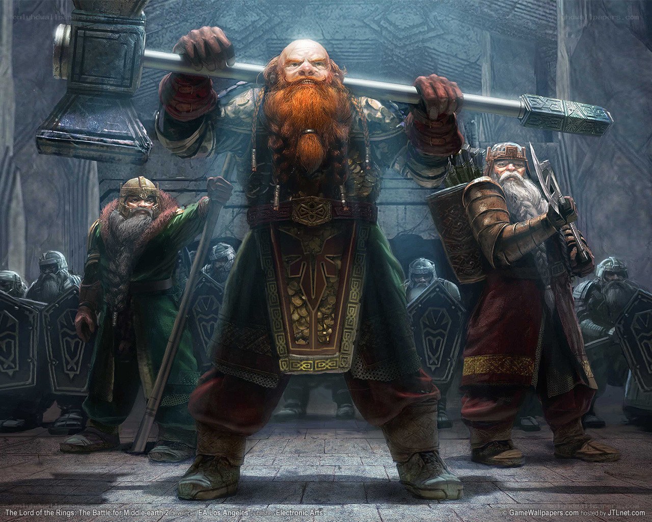 Dwarven warriors in battle