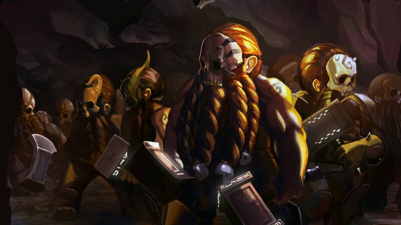 Dwarven Warriors in Cave