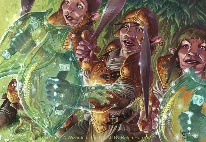 Dwarven warriors in forest