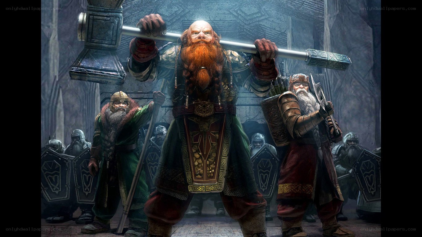 dwarven warriors in stone hall