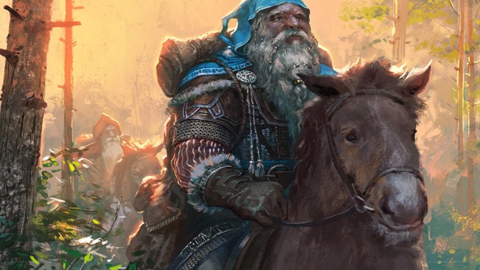 dwarven warriors on horseback