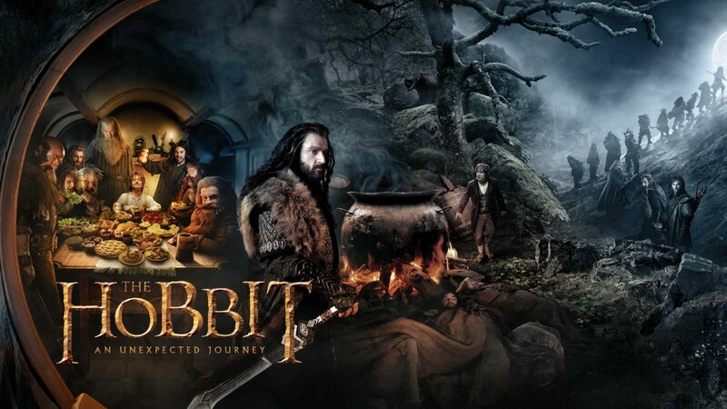 Dwarves and Hobbit — Brown, Dramatic, Night