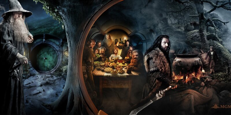 Dwarves and Wizard at Feast